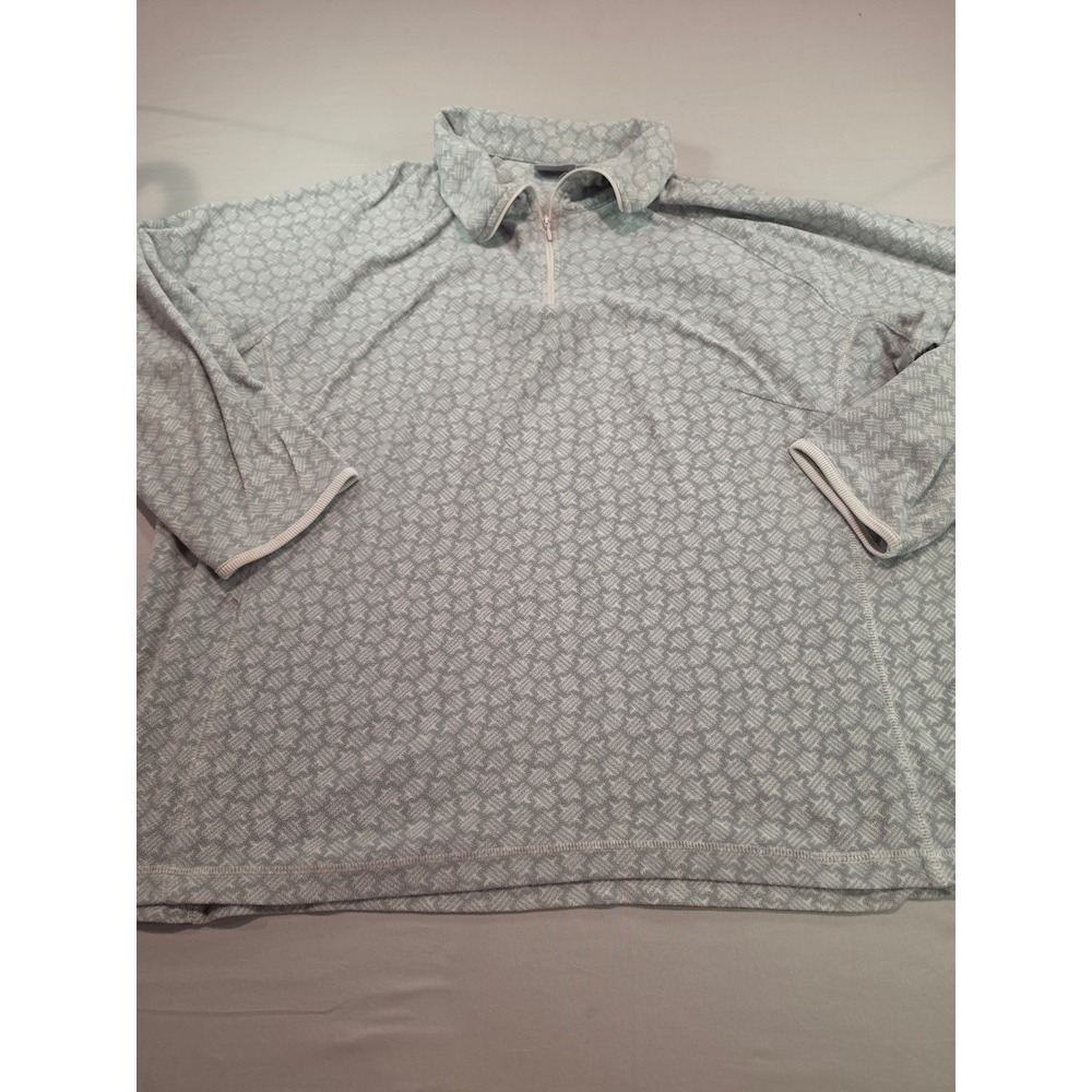 Columbia Sportswear Womens 2X Fleece Quarter Zip Pullover Gray Geometric‎ Print
